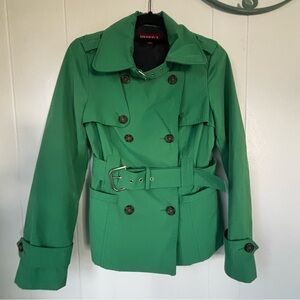 Merona Green Double-Breasted Trench-Style Jacket. Classic & Chic. NWOT. Size S